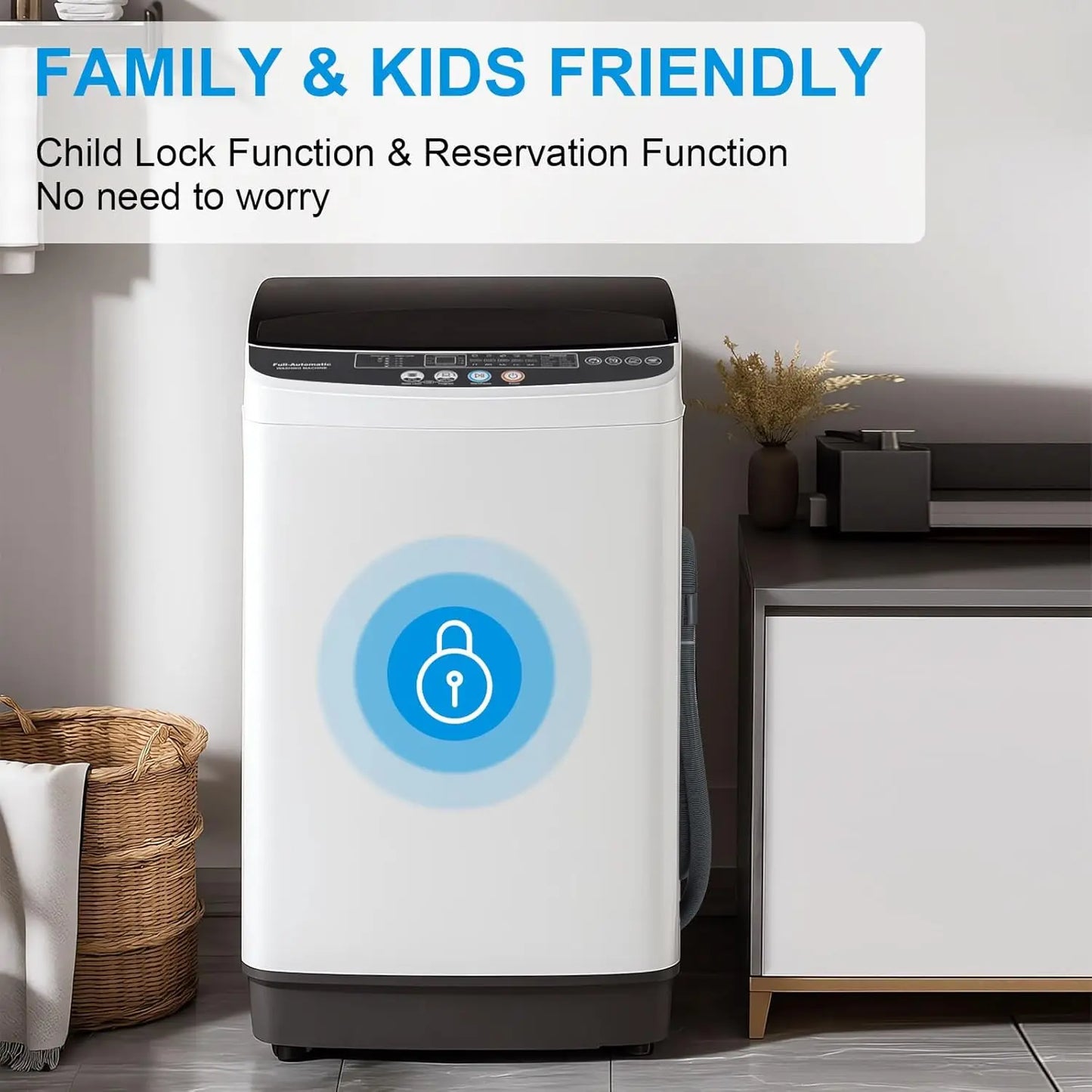 17lb Portable, Fully Automatic Clothes Washer and Spinner