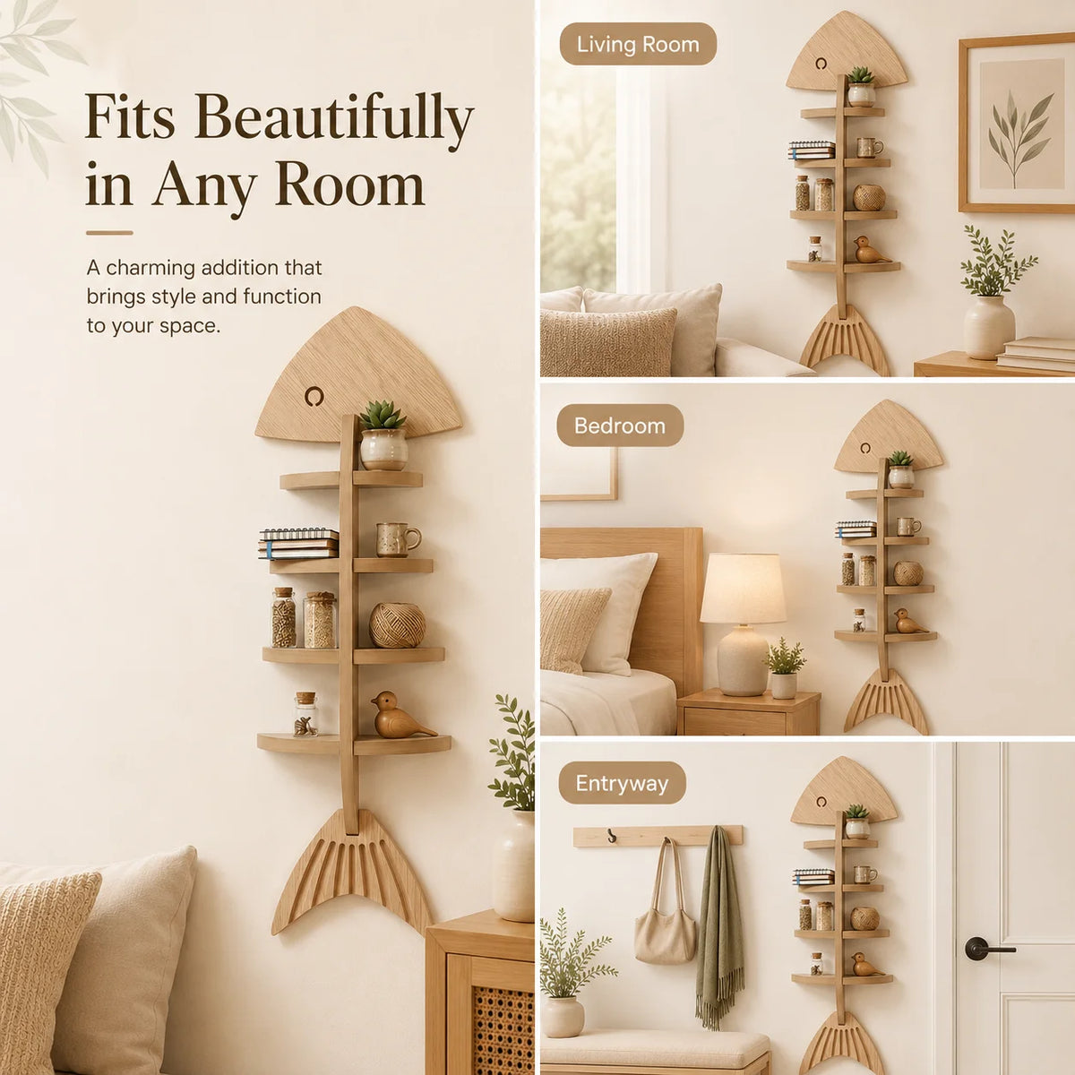 Fish Skeleton Floating Shelves