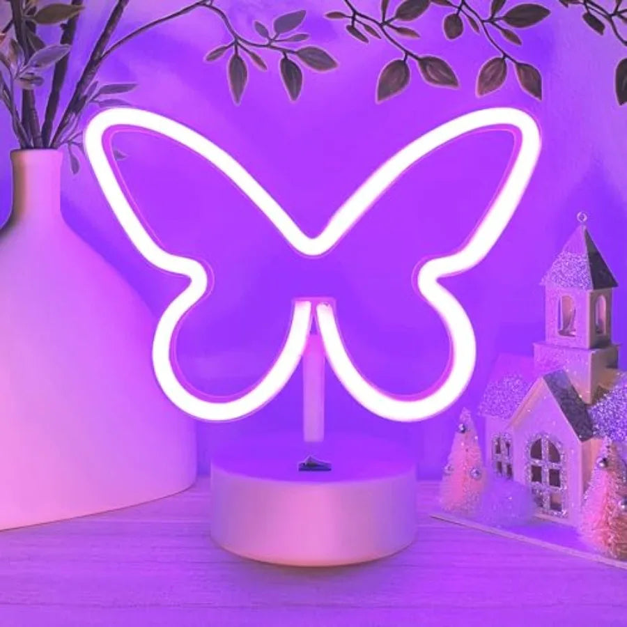 Butterfly Neon Sign Led Lights, Colorful Lamp, USB/Battery