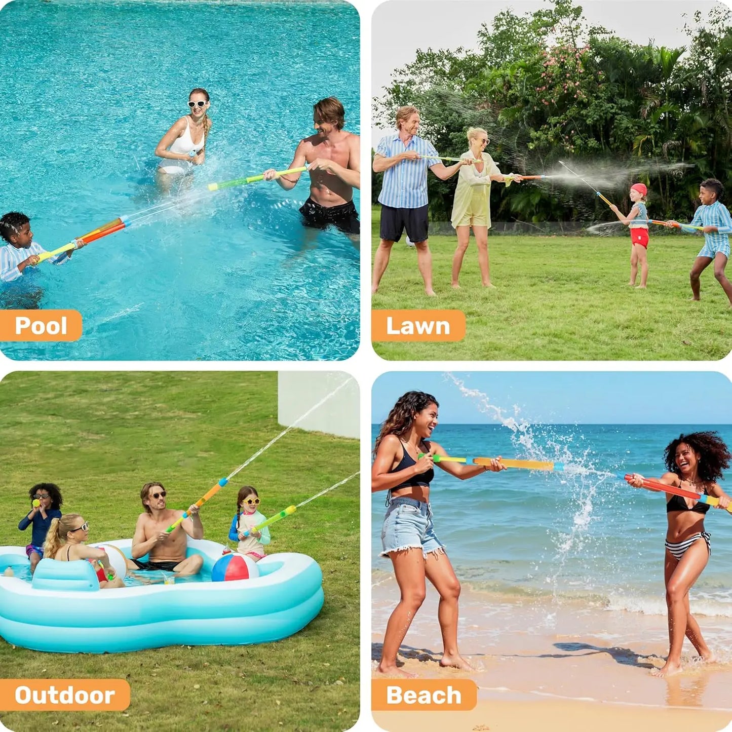 12 Pack Soaker /Squirter Guns, Pool and Beach Play