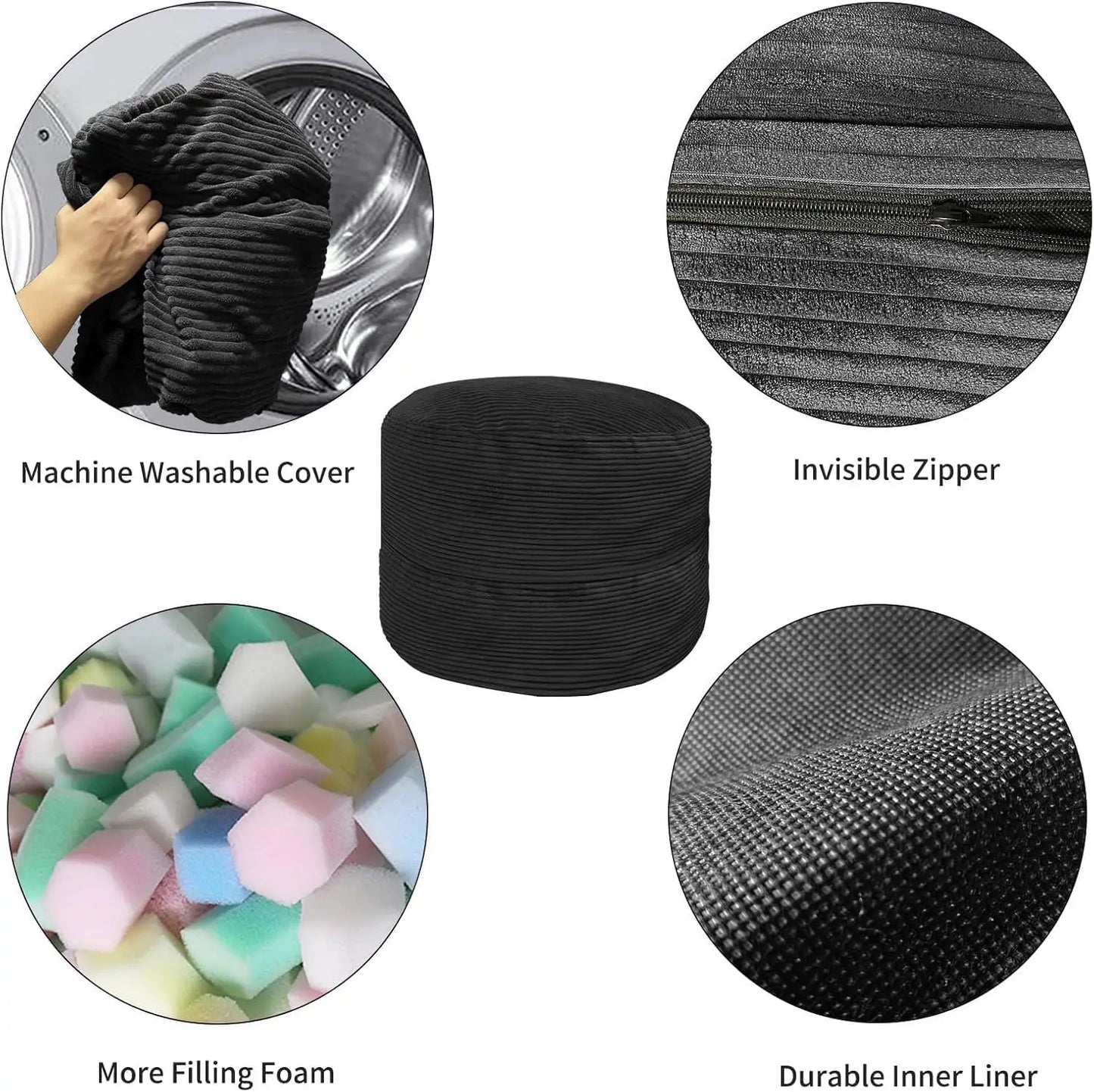 3ft Memory Foam Bean Bag Sofa w/Removable Cover
