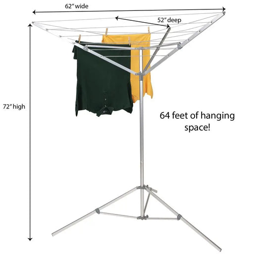 Portable Umbrella Clothesline, 64 Ft of Hanging Space,