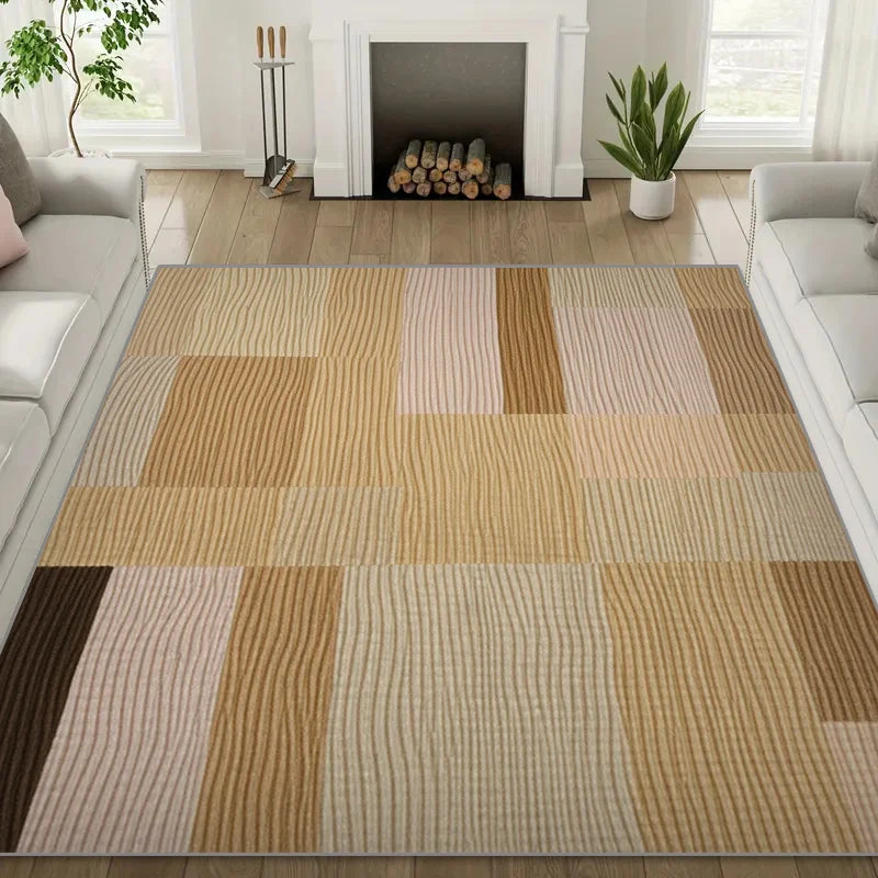 Nordic Minimalist Geometric Color Block Living Room Carpet