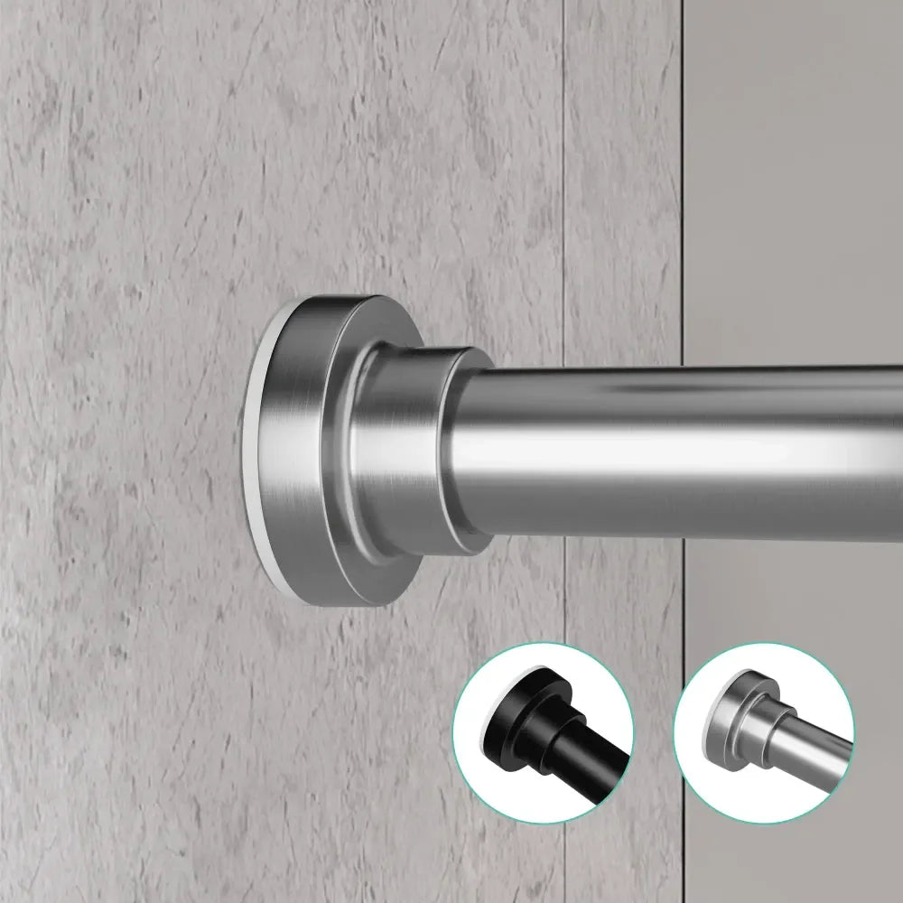 Stainless Steel Adjustable Shower Curtain Rod, No Drilling