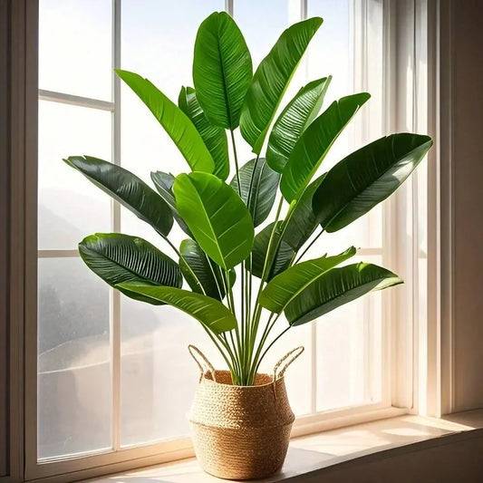 1pc 12-18-24 Leaves, Fake Banana Plants, Real Touch
