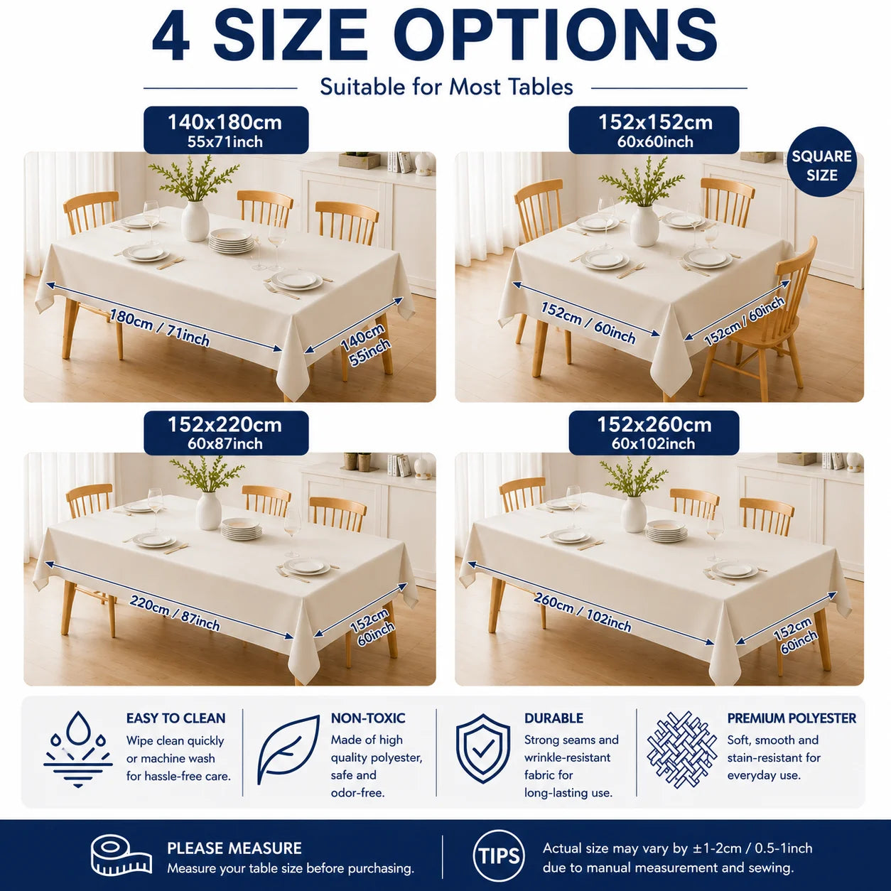 Autumn Pumpkin Maple Leaf Pattern Tablecloth, Plaid, Decorative Edges, Polyester