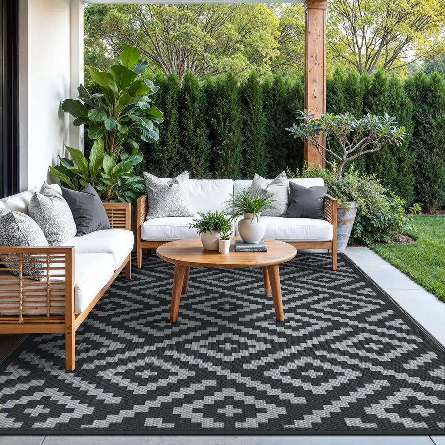 Outdoor Rug for Patio, 6x9 Waterproof Mat
