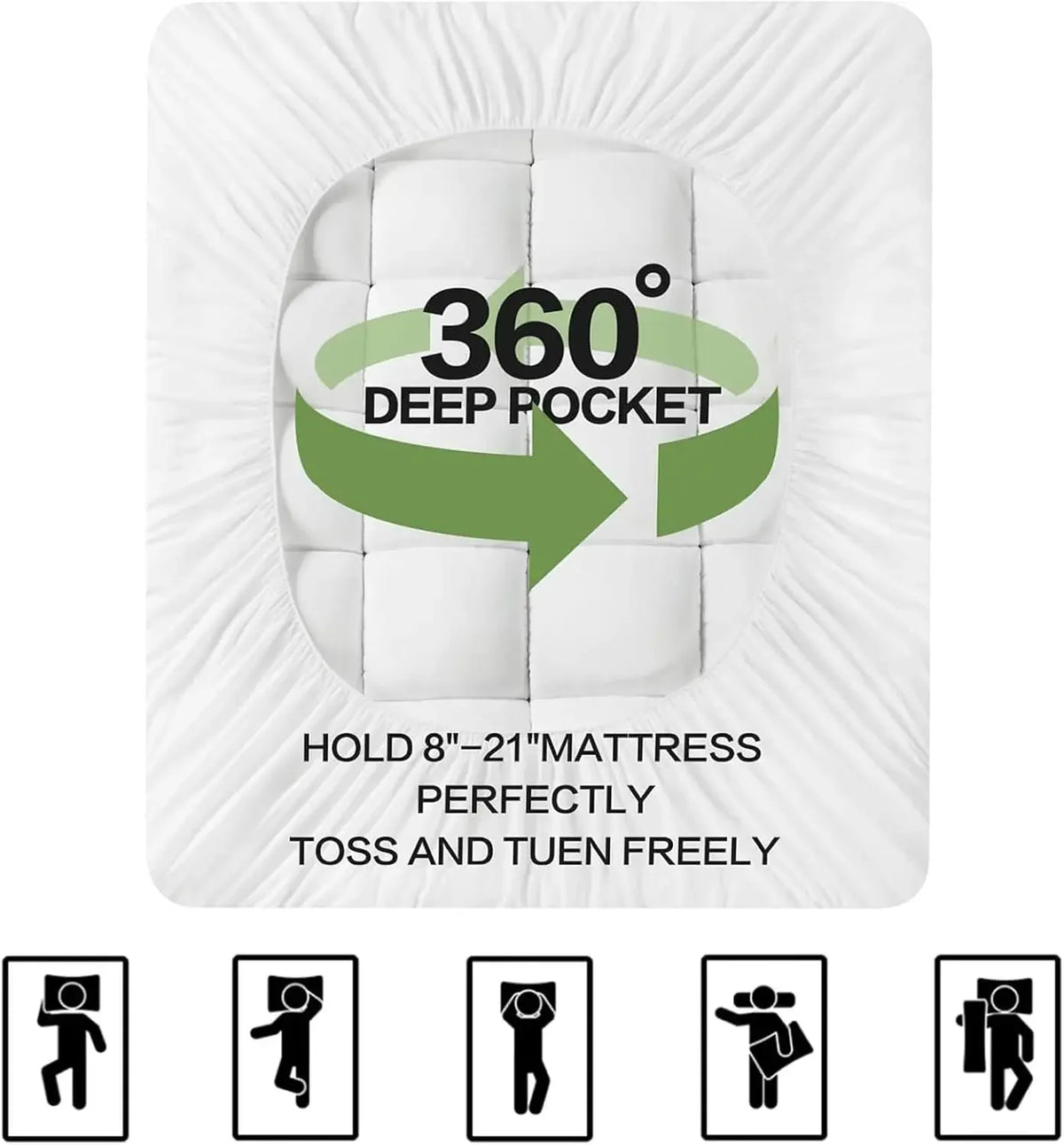 Ultra-Soft Cooling Bamboo Mattress Topper