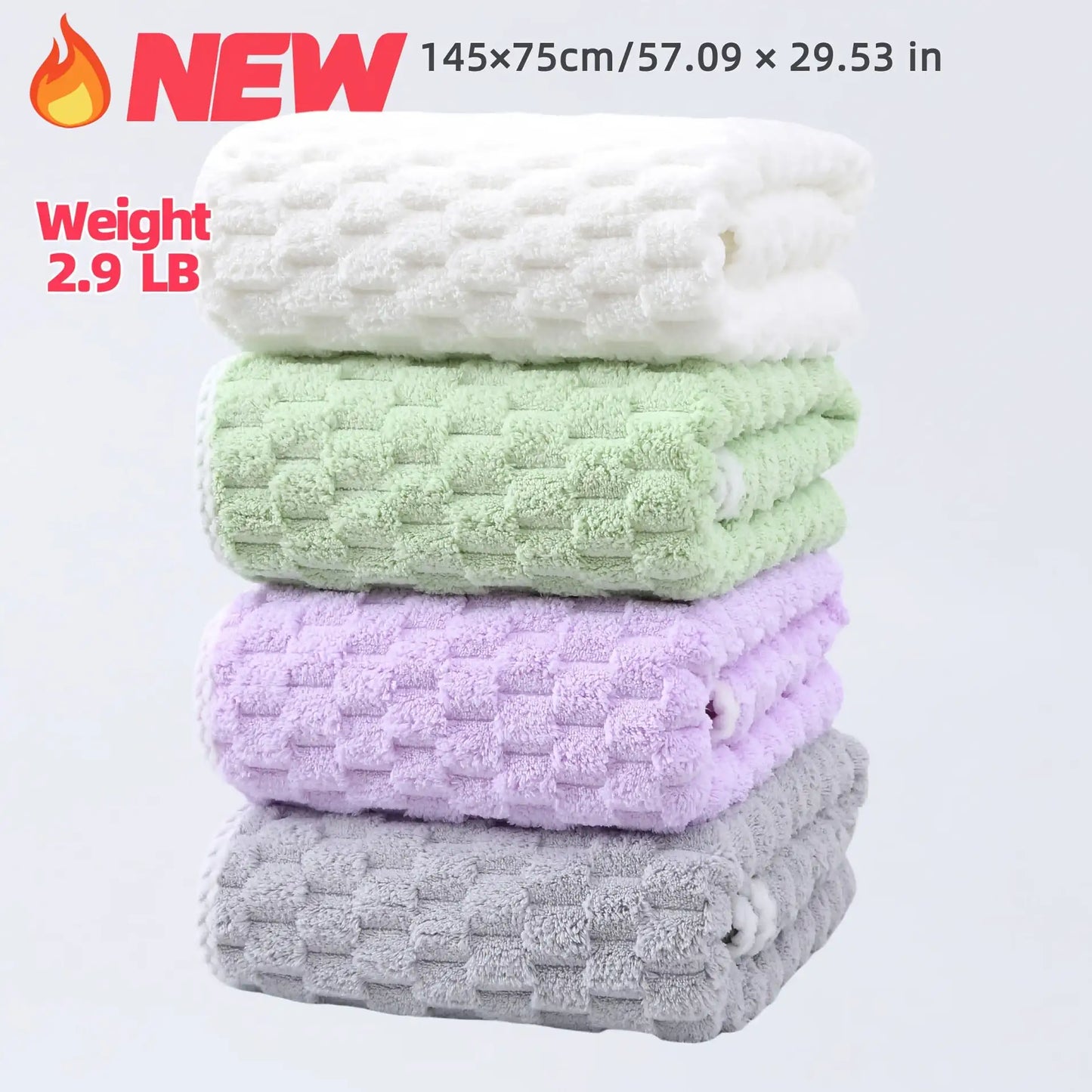 4pk Waffle Ultra Soft Microfiber Bath Towels - Super Absorbent