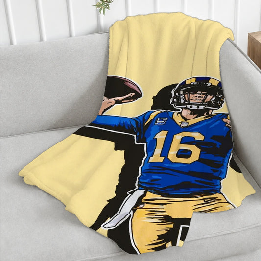 1pc Vintage American Football Player Print Throw Blanket