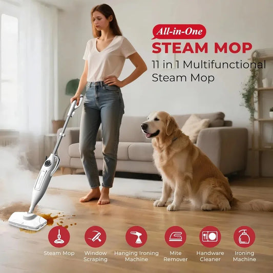 11-in-1 Handheld Steam Mop, 260°F, Removable Tank