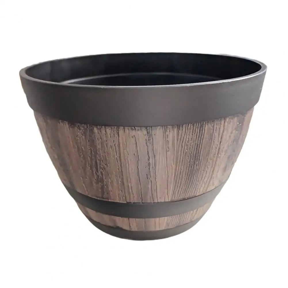 Rustic Farmhouse Whiskey Barrel Planter