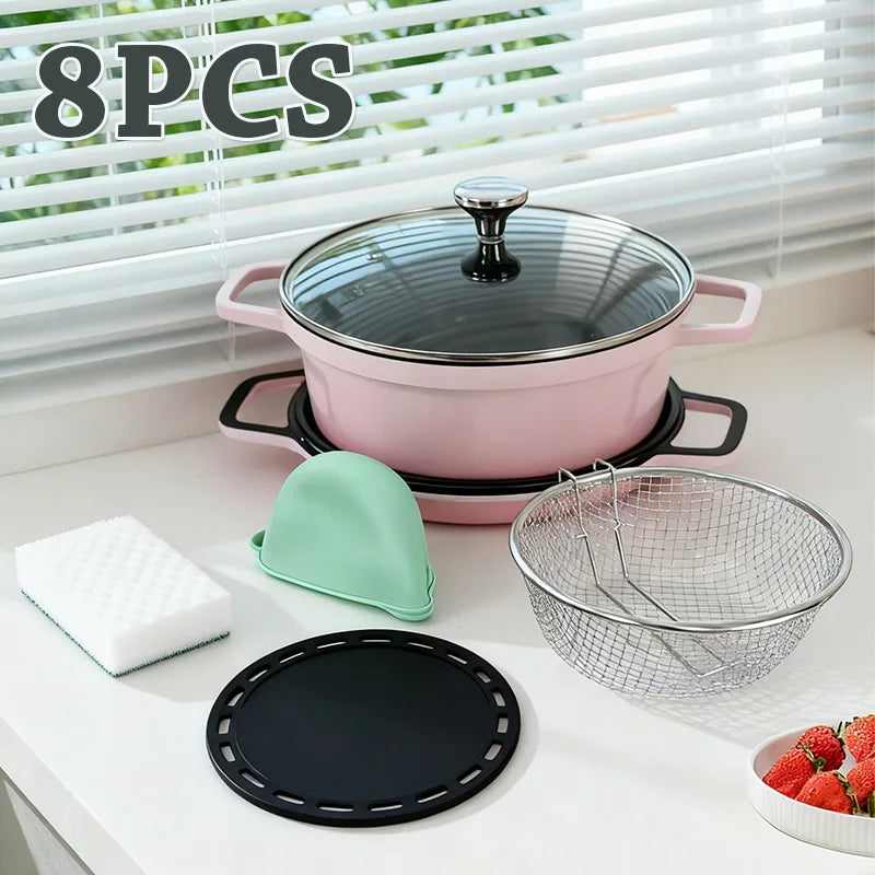 8pc Pots and Pans Non-Stick Cookware Set, Induction, PFOA Free