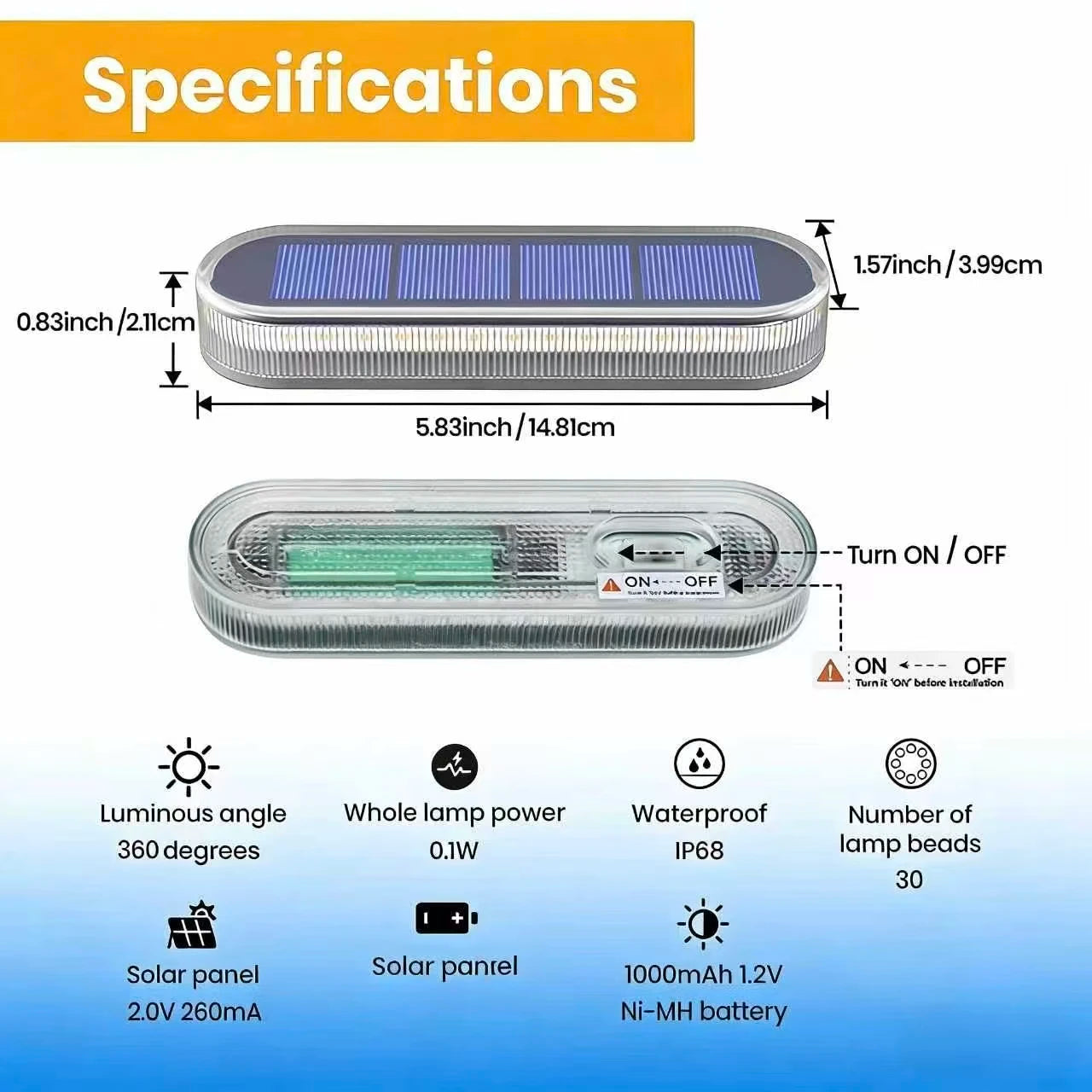 4 Pack Solar LED Deck Lights Blue Auto On/OFF Outdoor Waterproof
