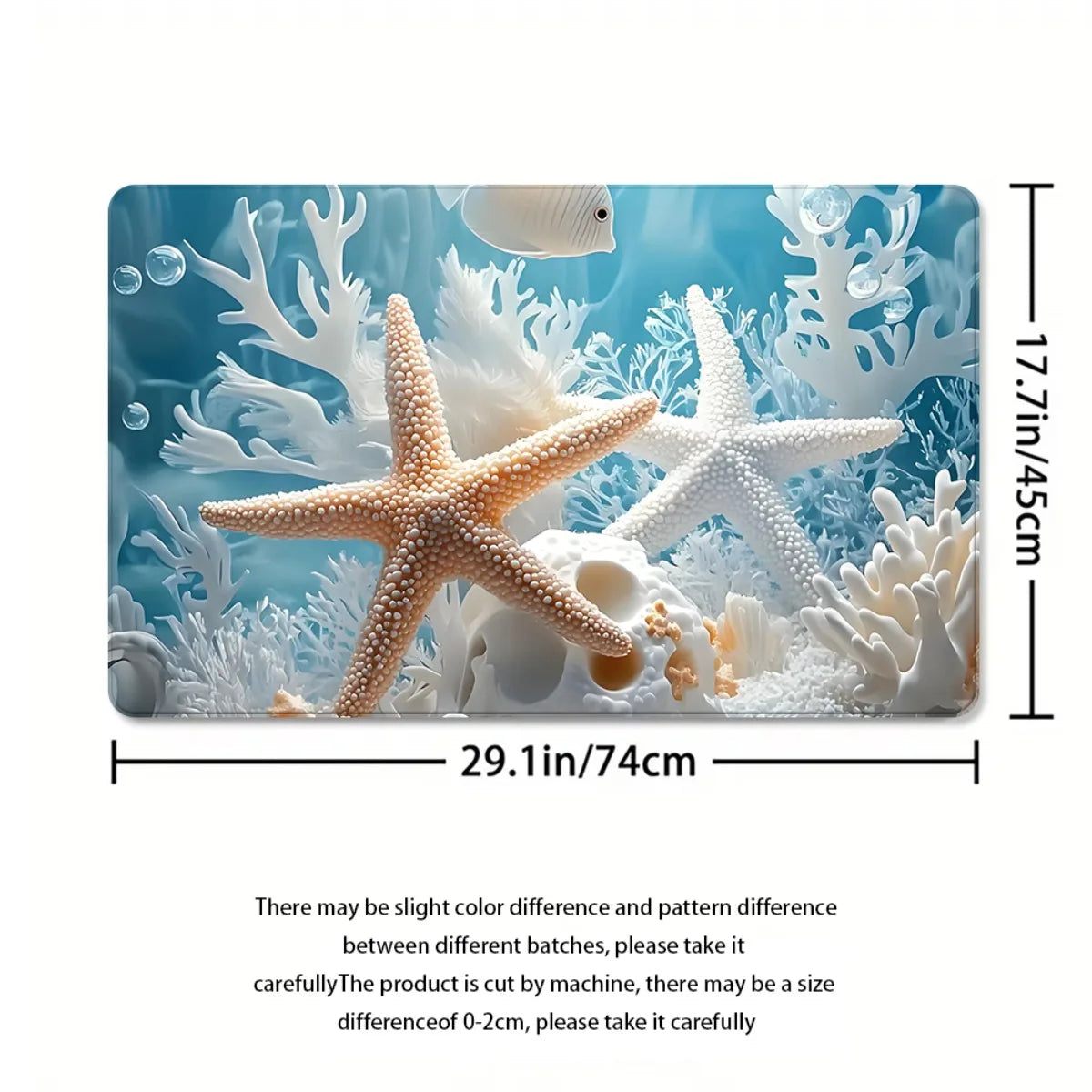Ocean Theme 2D Flat Shower Curtain, Bathroom Set, Non Slip