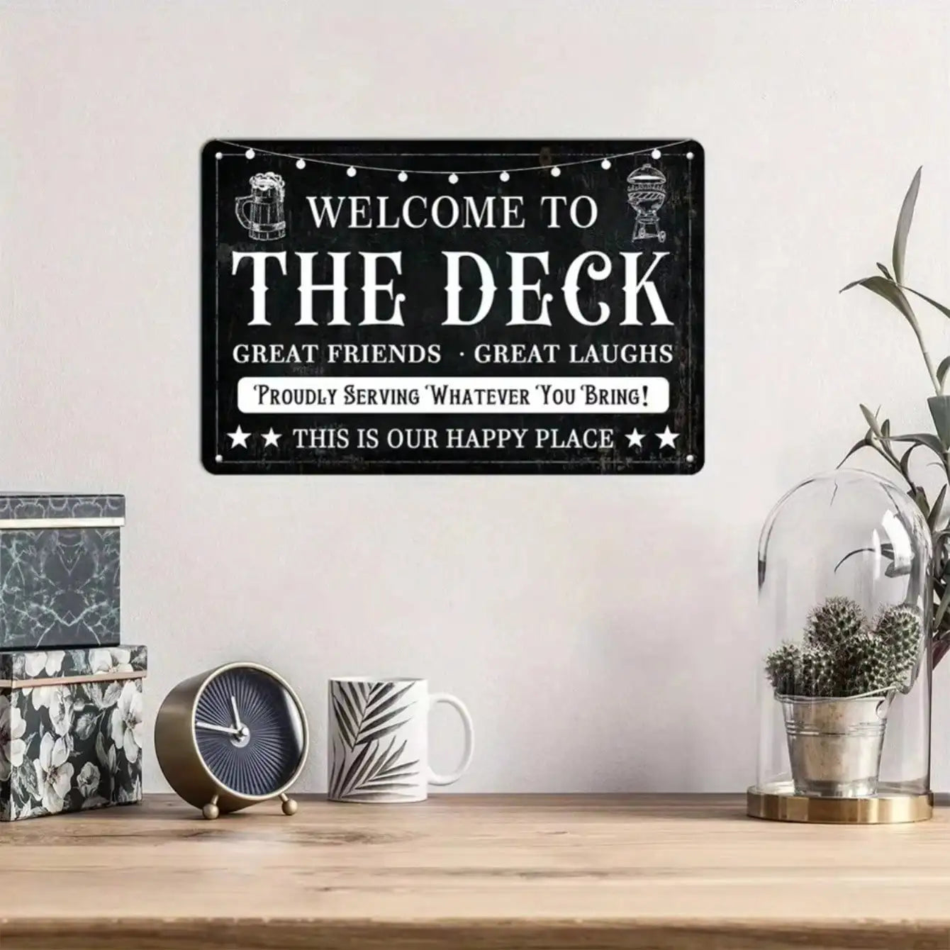 "Welcome to the Deck" Vintage Wall Mount Sign