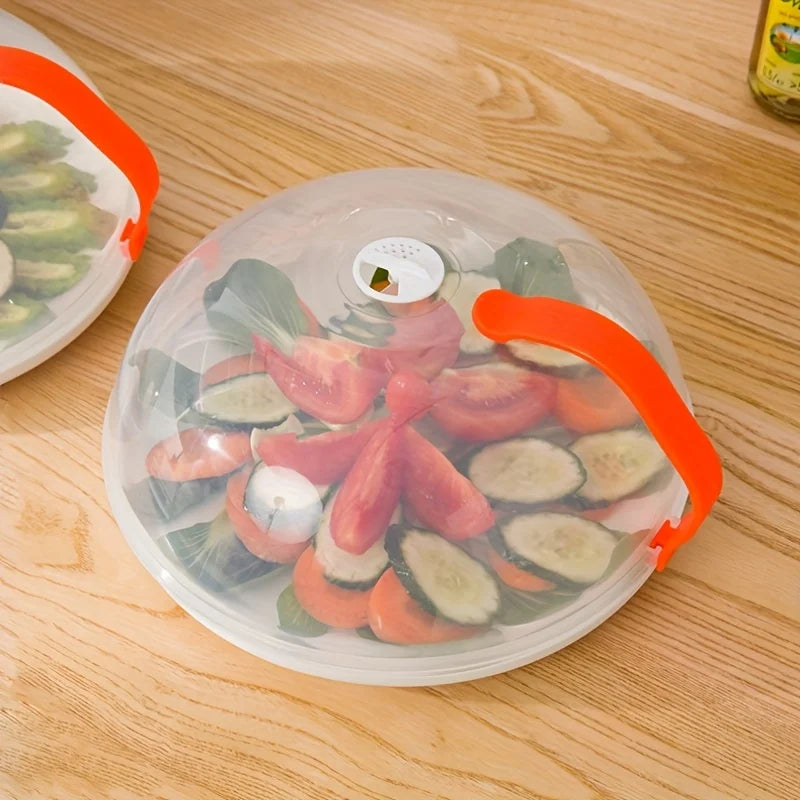 Microwave Splash Proof Cover w/Steam Vents & Easy Grip Handle
