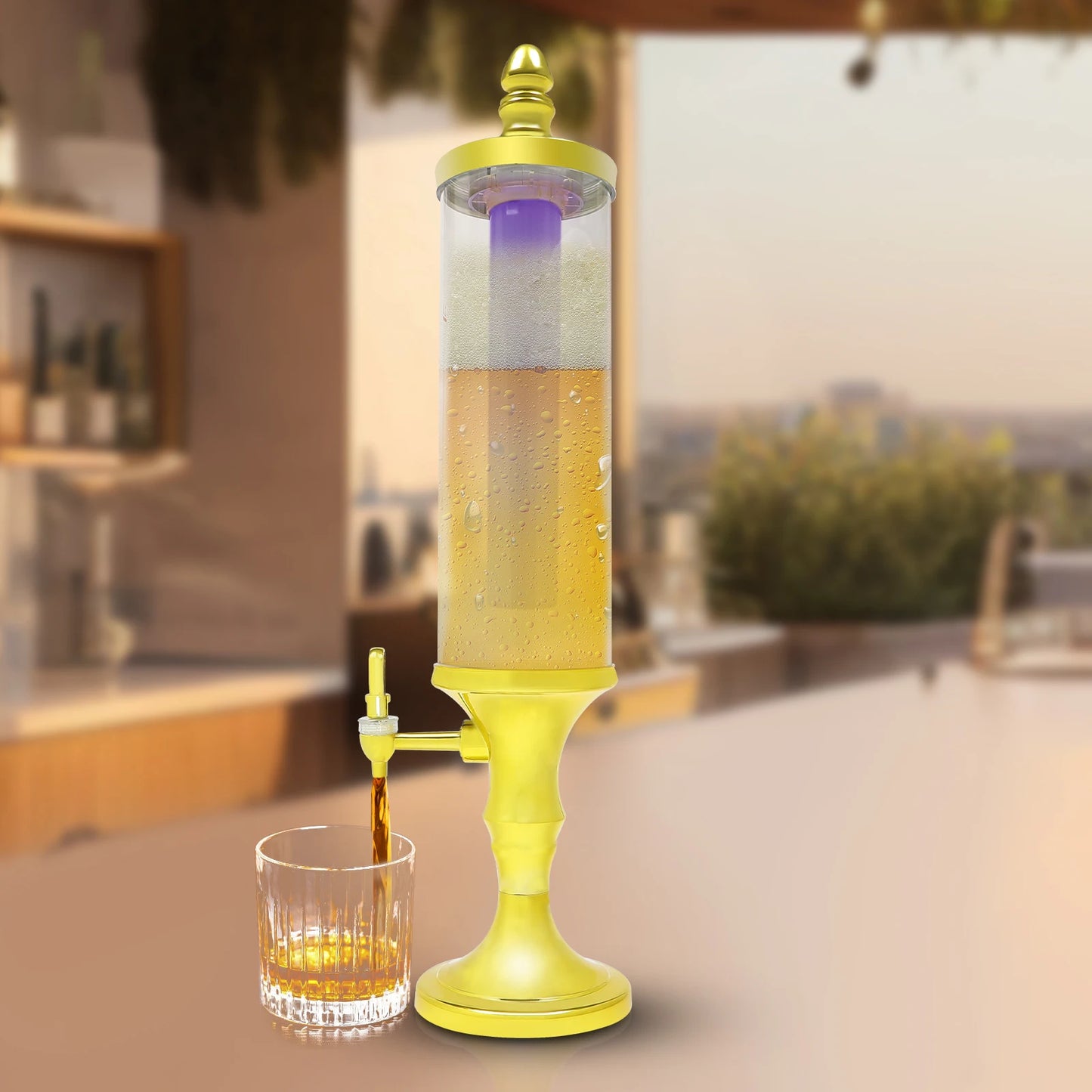 3L Beer Tower Dispenser w/Ice Tube and Light