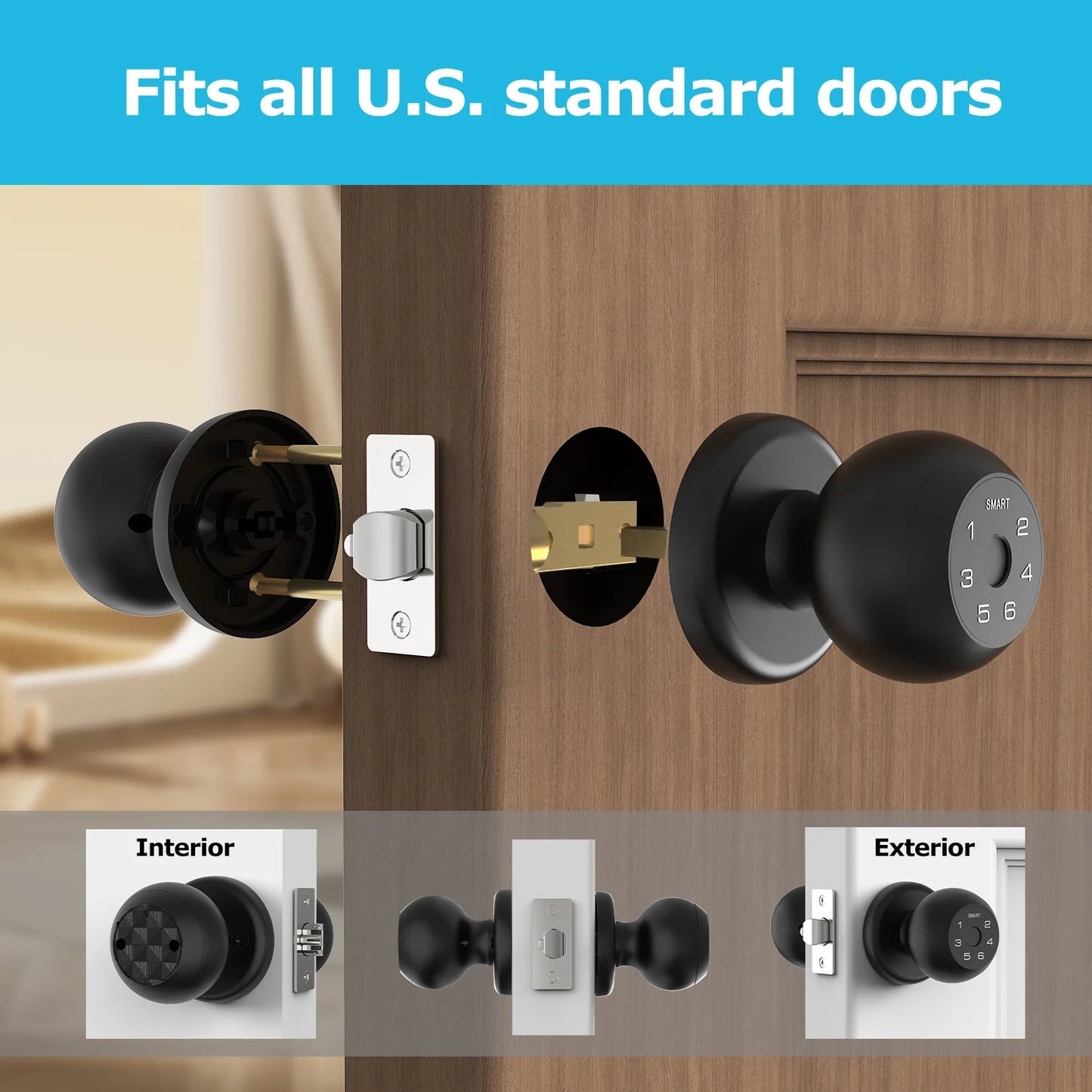 Electronic Touchscreen Smart Lock, Fingerprint