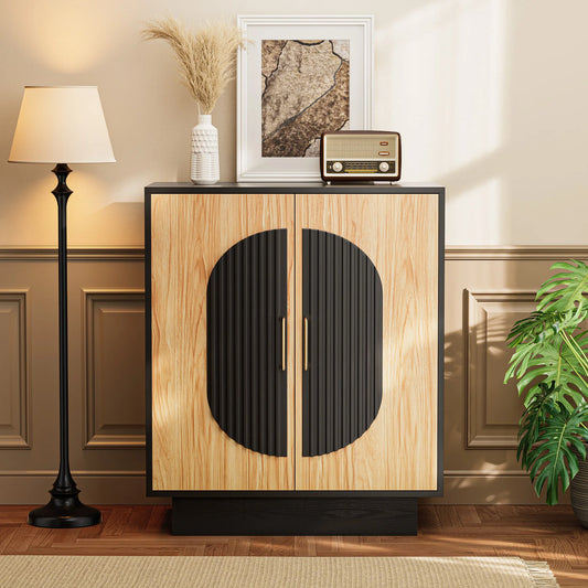 Modular Credenza Fluted Buffet Cabinet with Storage