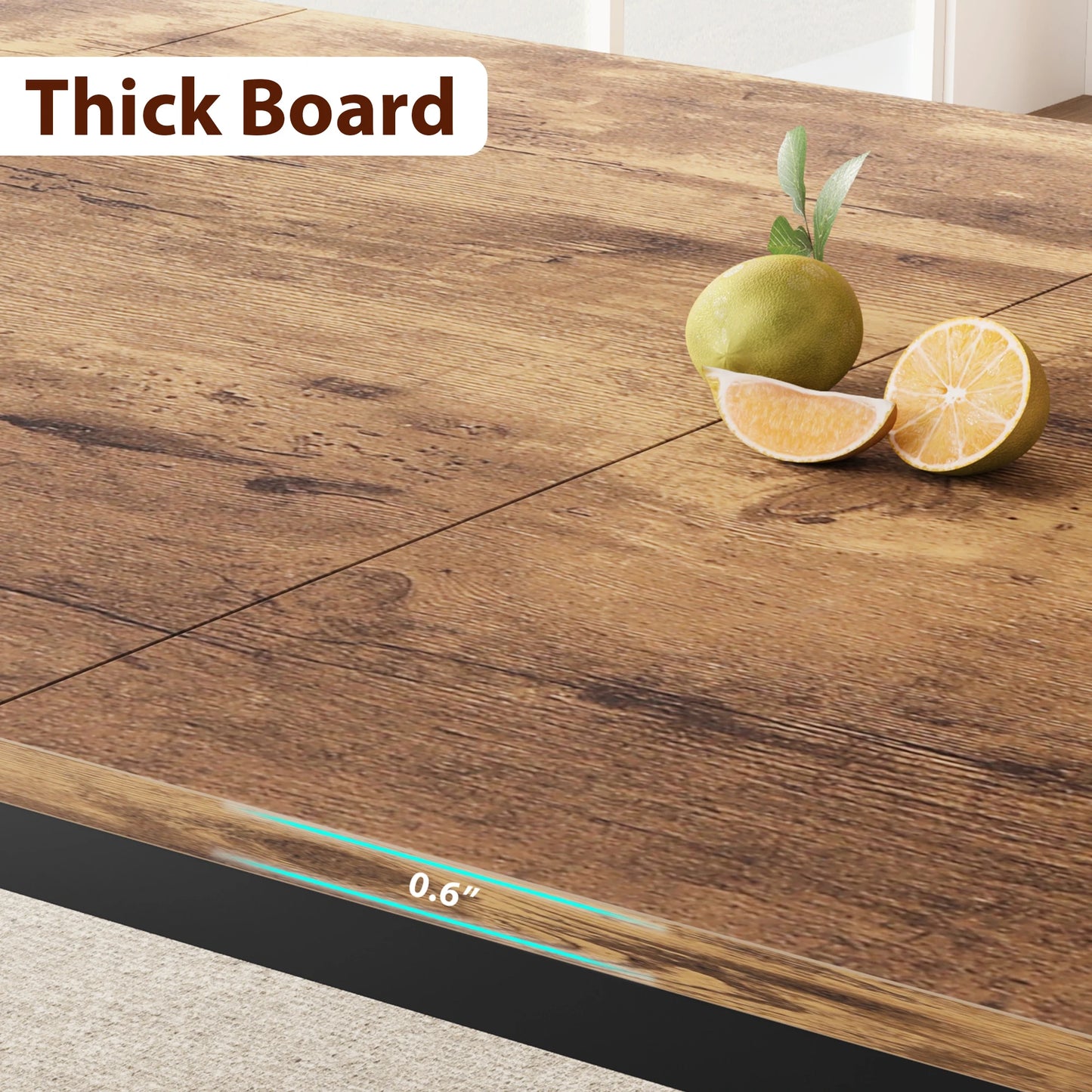 78" Rectangular Dining Table for 6-8 People, Chairs not included