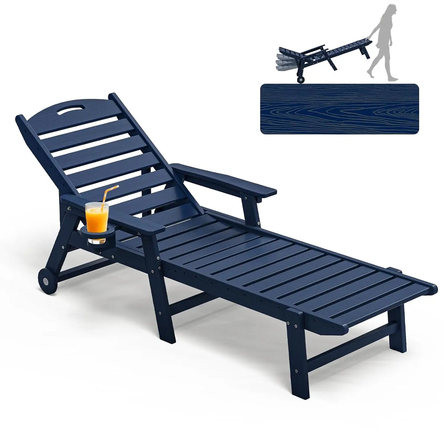 5 Positions Oversized Patio Lounge Chair