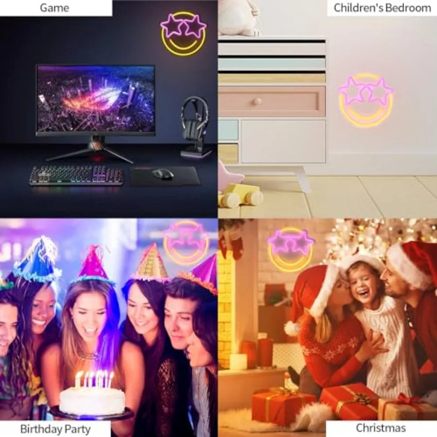 Led Lights Wall Decor: 12.2 * 11.41 in Dimmable y Neon Sign