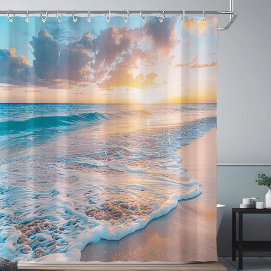 Nautical Summer Sunset Shower Curtain w/Hooks