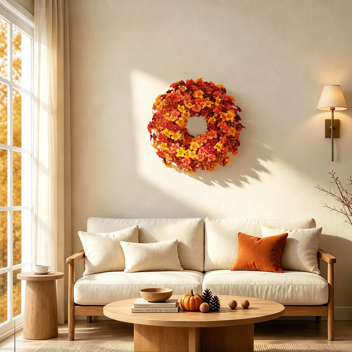 22 Inch Autumn Front Door Wreath
