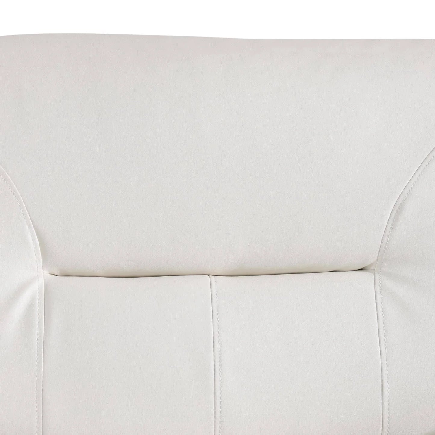 Elegant Compact Sofa, Long-Lasting Quality in White Faux Leather