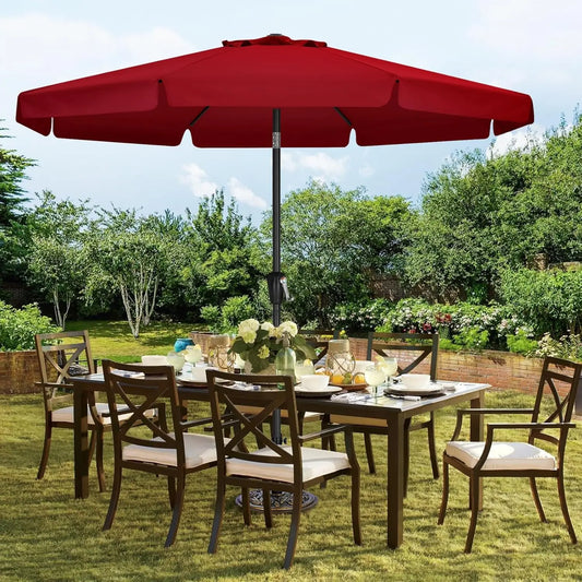 11ft Burgundy Patio Umbrella for Outdoor Tables,