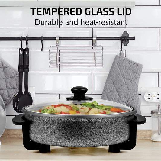 12" Electric Skillet and Frying Pan, Nonstick Coating,