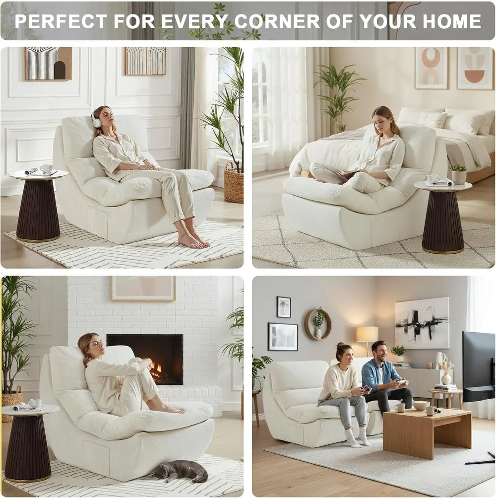 Modular, Cloud Boneless Bean Chair with High Rebound Foam