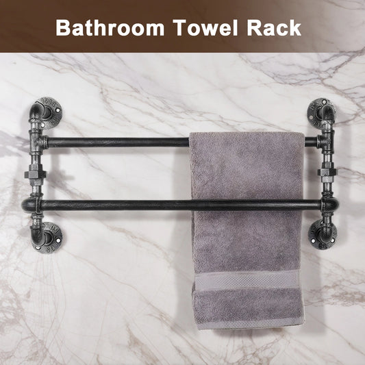 Wrought Iron Bathroom Shelf, Wall Mounted Towel Organizer
