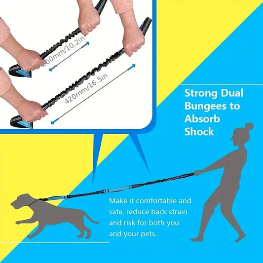 Adjustable Hands-Free Dog Leash w/Double Handles
