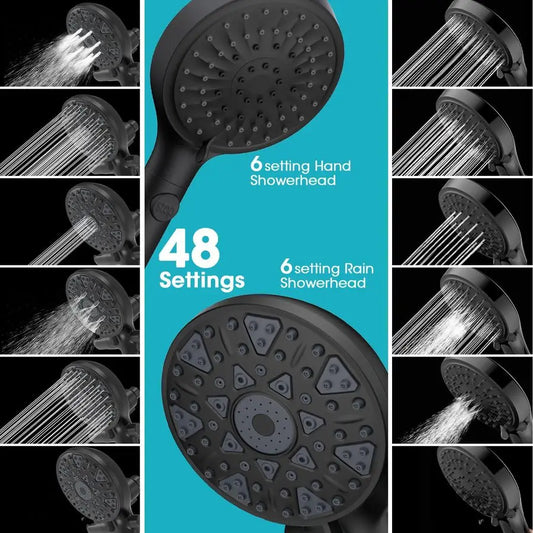 6 Setting Rain Showerhead Head Combo