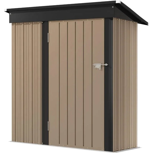 Lockable Metal Outdoor Garden Shed 5'x3', Anti-Corrosion