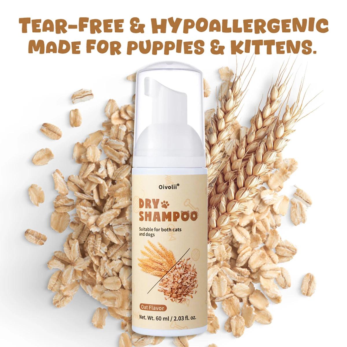 Pet Shower Gel Shampoo, Dry Cleaning Foam Without Rinse