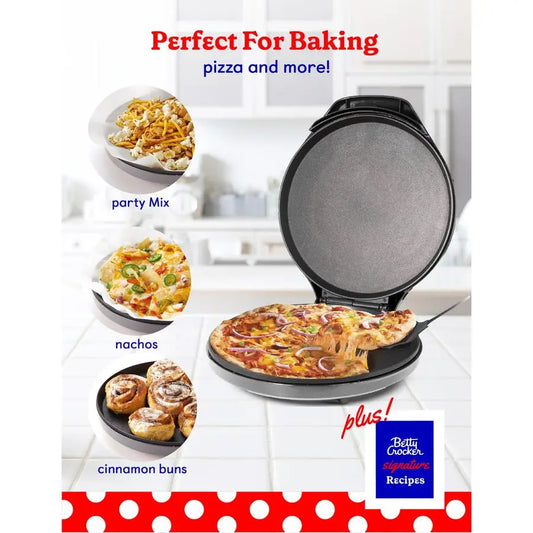 12" Indoor Electric Grill, Pizza Maker, Nonstick Griddle