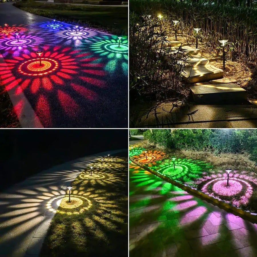 8 Pack Decorative Solar Pathway Lights, Multicolor LED
