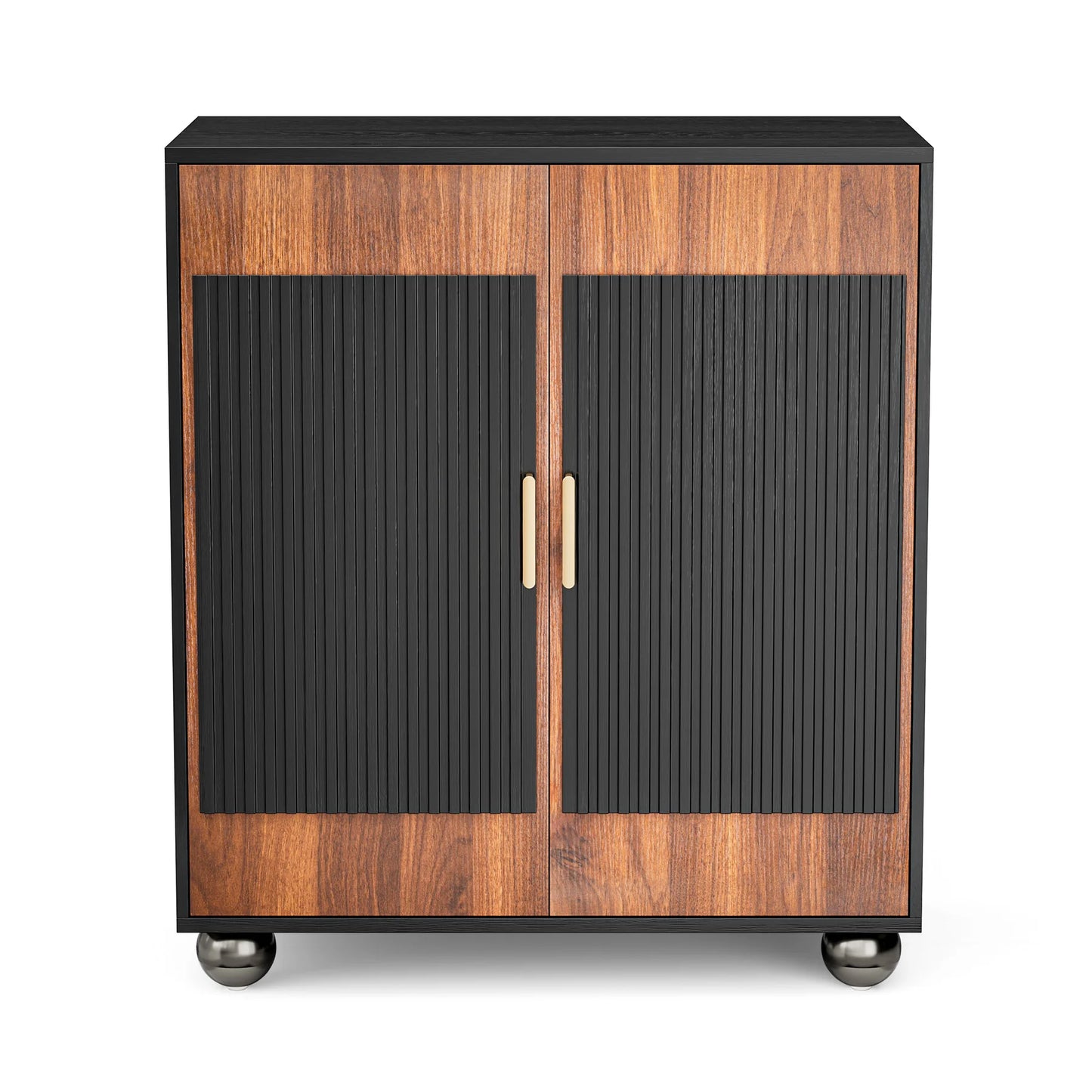 29"wx15.8"dx33.5"t Modular Credenza, Fluted Buffet Cabinet w/Storage