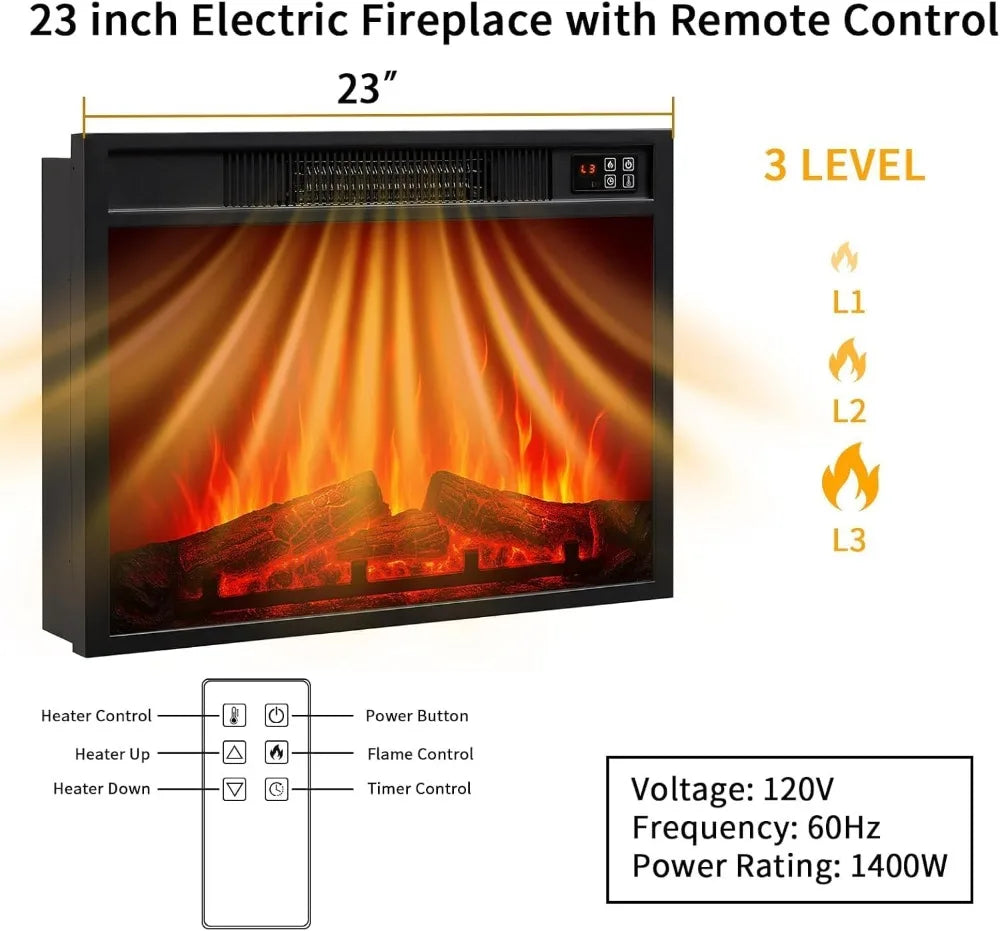 72" Electric Fireplace TV Stand with Mantel