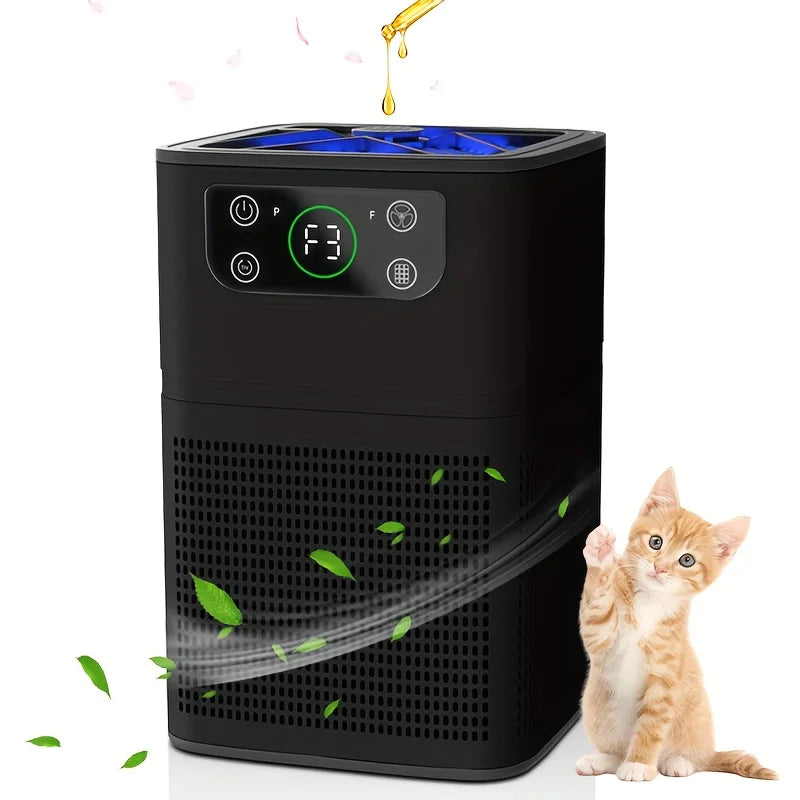 2pk Quiet Air Purifier for Pets, Dust, Odor, Smoke, Aromatherapy Function,
