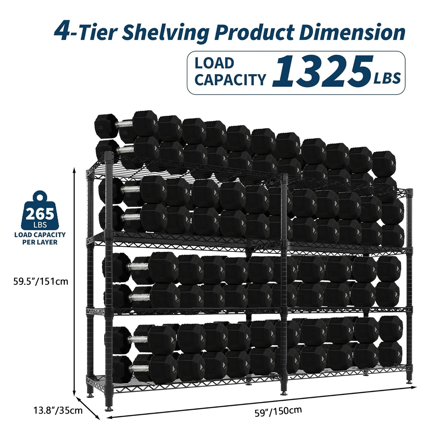 4/5 Tier Heavy Duty Adjustable Metal Pantry Shelving