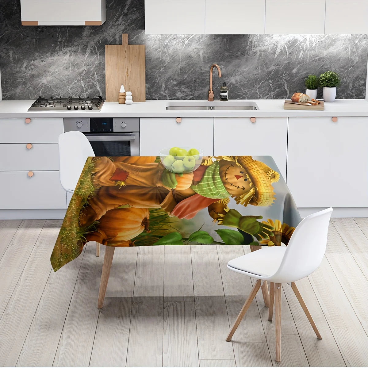 Tablecloth Farmhouse Harvest Tablecloth Scarecrow Pumpkin Sunflower
