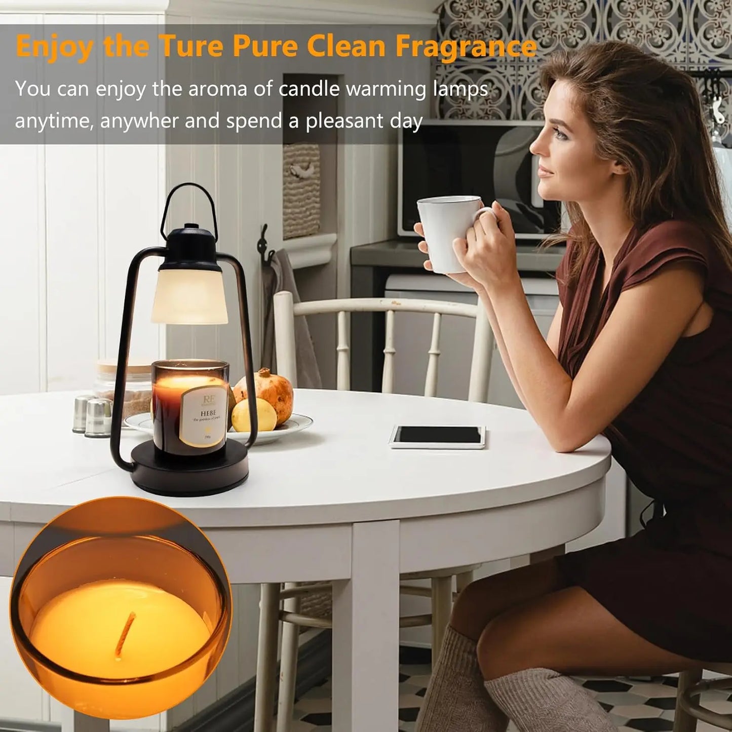 Electric Candle Warmer Lamp w/Timer and Dimmer