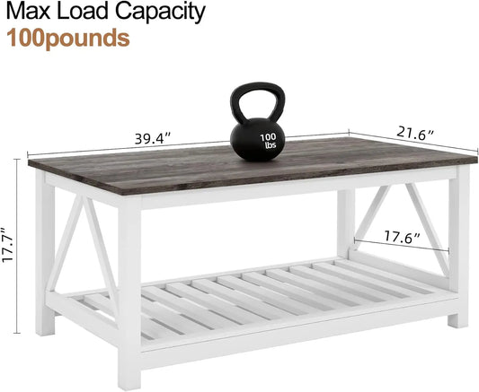 Modern Farmhouse Rectangular Coffee Table