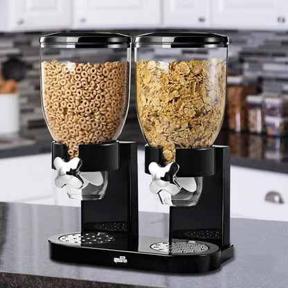 2pc, 6L Black Countertop Cereal Dispenser, Container