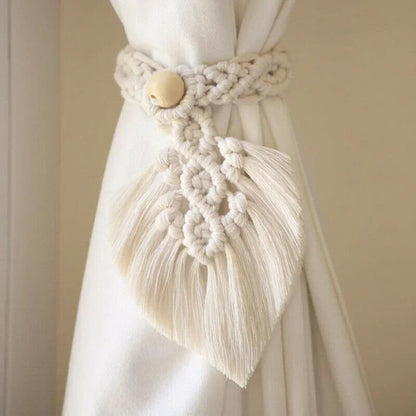 2pcs Log Loop Adjustable Cotton Cord Curtain