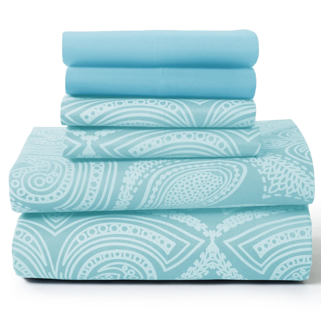 6Pc Paisley Sheet Set – Soft Microfiber, Wrinkle-Free,